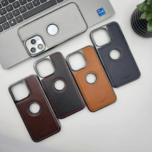 Load image into Gallery viewer, iPhone 14 Series PU Leather Logo Cut Case
