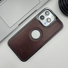 Load image into Gallery viewer, iPhone 14 Series PU Leather Logo Cut Case
