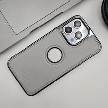 Load image into Gallery viewer, iPhone 14 Series PU Leather Logo Cut Case
