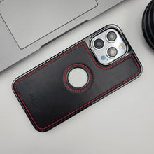 Load image into Gallery viewer, iPhone 14 Series PU Leather Logo Cut Case
